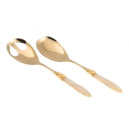 Rivadossi Oro Pvd 餐具 - Laura Oro - 沙拉套装 2 件 -