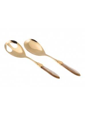 Luxury Cutlery - Laura Gold - Set 2pcs salad - Rivadossi Sandro - champagne