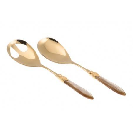 Luxury Cutlery - Laura Gold - Set 2pcs salad - Rivadossi Sandro - champagne