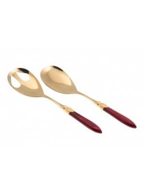 Rivadossi Oro Pvd 餐具 - Laura Oro - 沙拉套装 2 件 -