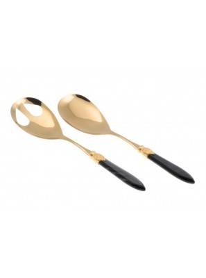Rivadossi Oro Pvd 餐具 - Laura Oro - 沙拉套装 2 件 -
