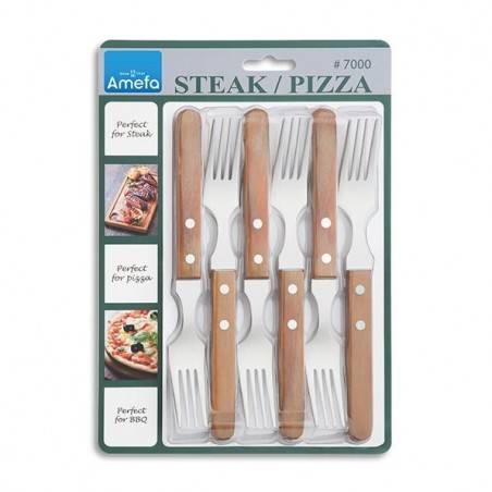 Amefa Pizza Set - Pizza Fork Steak Set 6pcs -