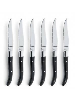 Amefa Cuba Set di 12 coltelli da Tavolo Nero 18/10_304 in Acciaio Inox 18/10 242 mm di Lunghezza 