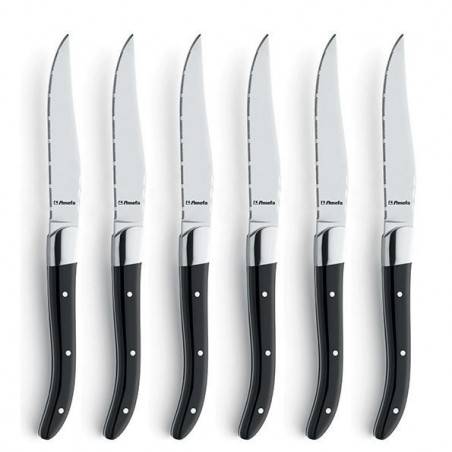 Amefa Knives - 皇家牛排套装 6 件黑色牛排刀盒 -