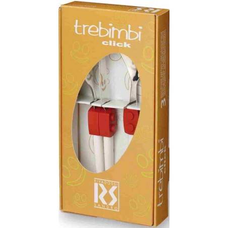 3-teiliges italienisches Besteckset für Kinder - Click (Lego-Stil) Rivadossi Sandro - 