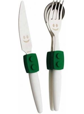 3-teiliges italienisches Besteckset für Kinder - Click (Lego-Stil) Rivadossi Sandro - 