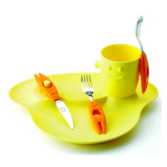 Set 5pz pour enfants Pappa - Dish, Glass and Cutlery - Party - Rivadossi -
