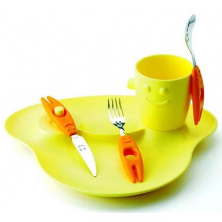 Set 5pz pour enfants Pappa - Dish, Glass and Cutlery - Party - Rivadossi -