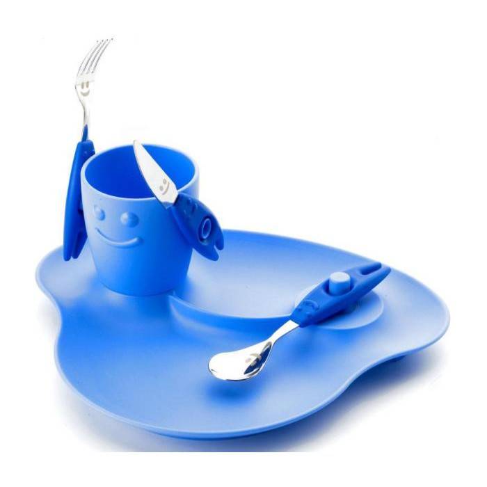 Set 5pz pour enfants Pappa - Dish, Glass and Cutlery - Party - Rivadossi -