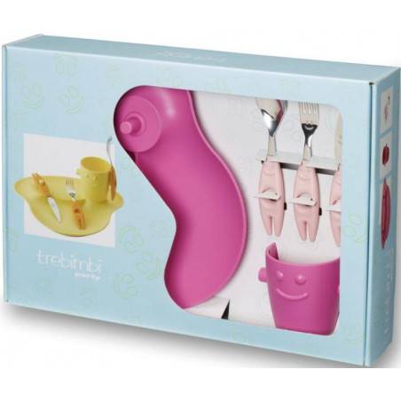 Set 5PZ Kinderpappa - Gericht, Glas und Besteck - Party - Rivadossi -