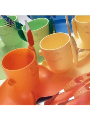 Set 5PZ Kinderpappa - Gericht, Glas und Besteck - Party - Rivadossi -