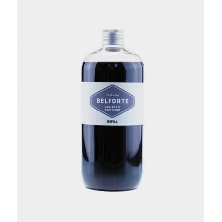 Ricarica fragranze casa per diffusore - Belforte Fragranze Italiane - Made in Italy - Zenzero e pepe nero 500 ml Black