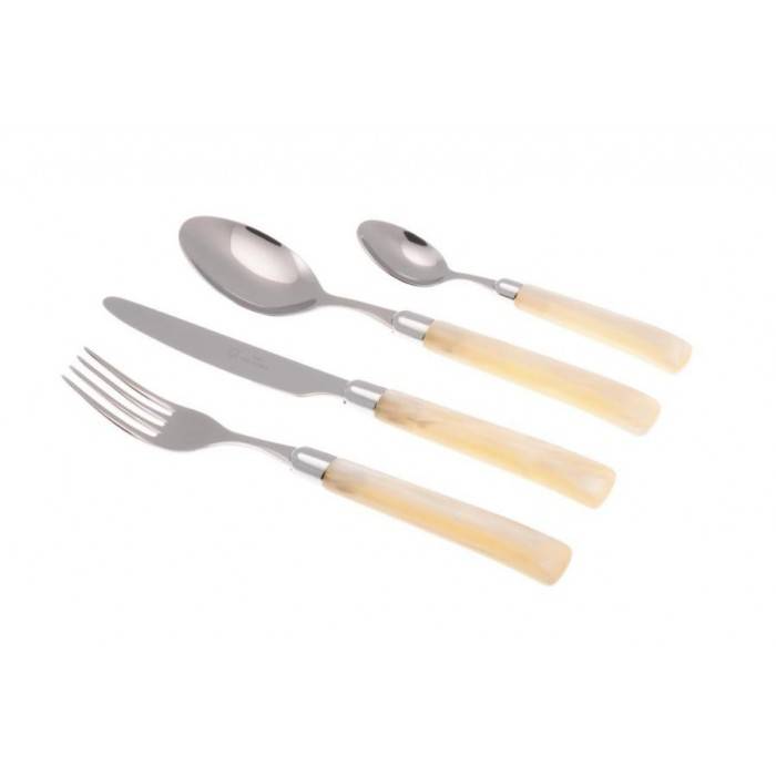 Modernes Besteck Jade: Set 24 Stück Perlmuttgriff - 