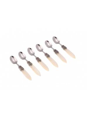 Set of 6 pieces Moka spoon Stainless steel - Laura -  - 