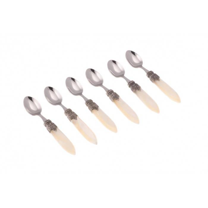 Rivadossi: Set of 6 Stainless Steel Moka Spoons - Laura -  - 