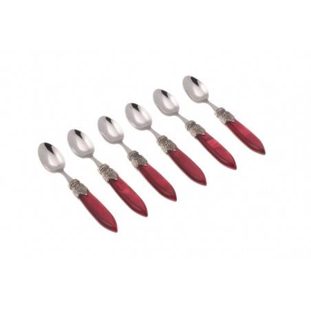 Set of 6 pieces Moka spoon Stainless steel - Laura -  - 