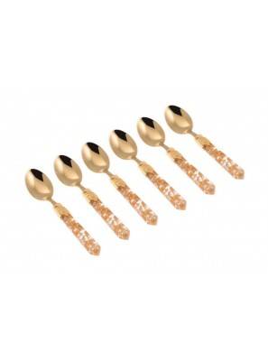 PRivadossi Luna Dorato cutlery coffee spoon - set 6pcs - Shop Online - 