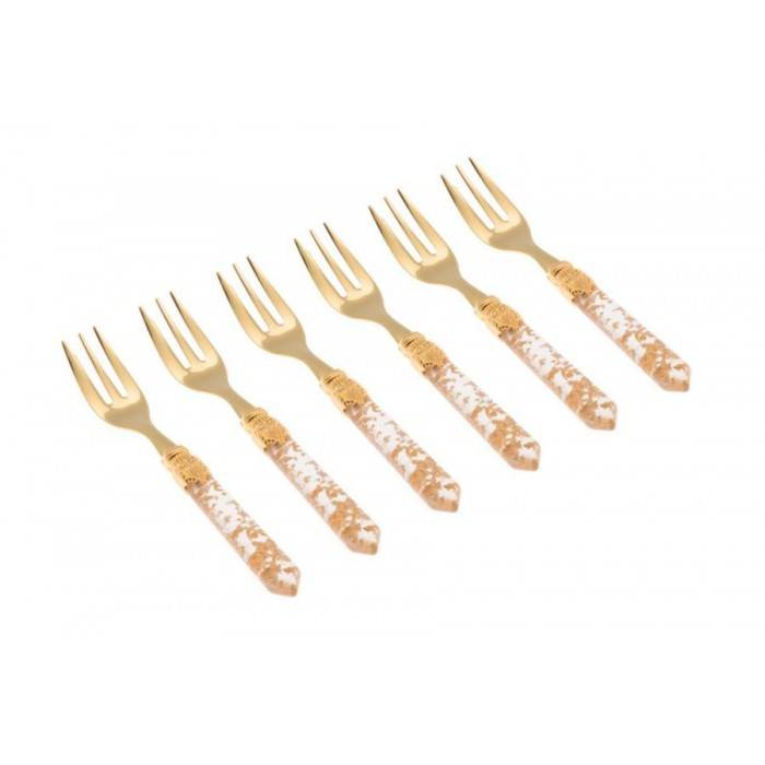 Rivadossi Luna Golden Sweet Fork Cutlery - set of 6 pieces - Online Shop -  - 