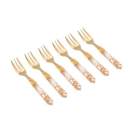 Rivadossi Luna 金色甜叉餐具 - 6 件套 - 网上商店 -