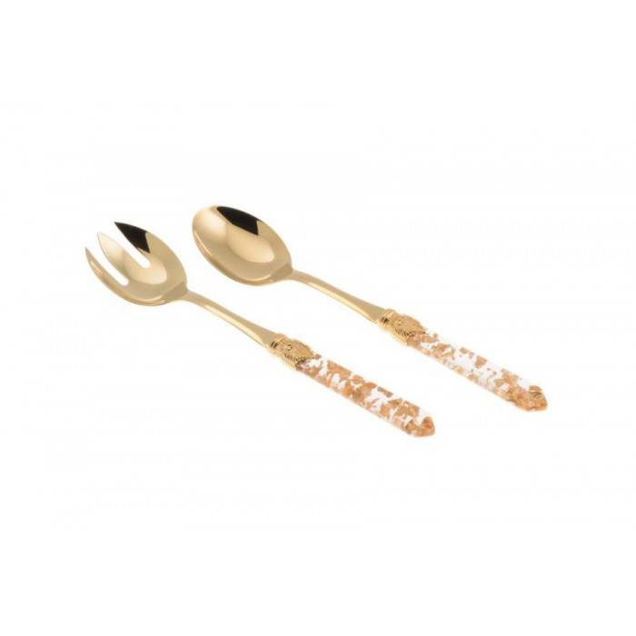 Luna Oro Dorato - 餐具套装 2 件沙拉 Rivadossi -