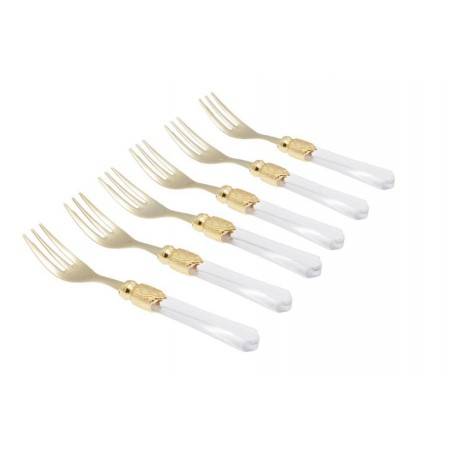 Luxury cutlery - Vittoria Gold cake forks transparent