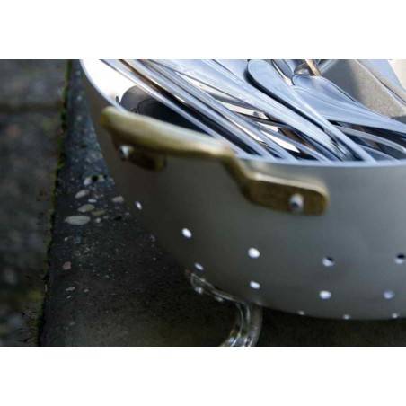 Passoire en aluminium avec deux anses en laiton - Rivadossi Sandro - Fabriquée en Italie - 1