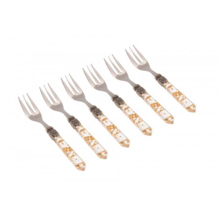 6 forchette, 6 coltelli, 6 cucchiaini da dolce MOZAIK Set posate di plastica oro metallizzato 18 pezzi 