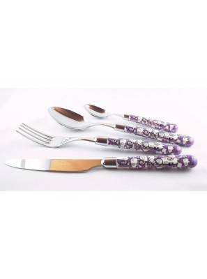Rivadossi 彩色餐具 - 不锈钢 - 柳色餐具 24 件 - 紫色 -