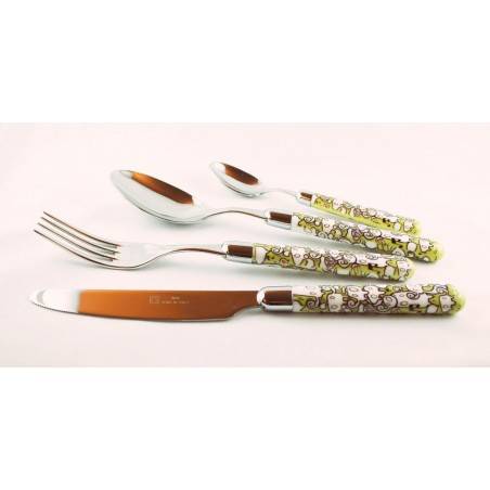 Rivadossi 彩色餐具 - 不锈钢 - 柳色餐具 24 件 - 绿色 -