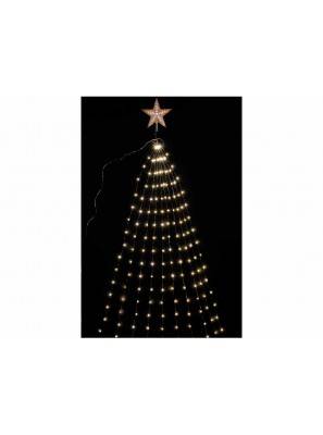 Embout en forme d'étoile pour arbre de Noël avec chute d'eau à 10 fils et 180 LED blanches chaudes