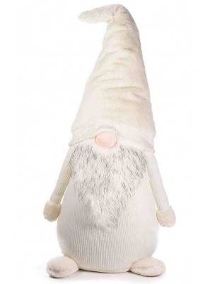 Santa Claus or Gnome in Fabric - White - Height 77 cm