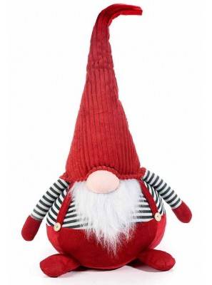 Père Noël ou Gnome en tissu - Rouge - Hauteur 72 cm