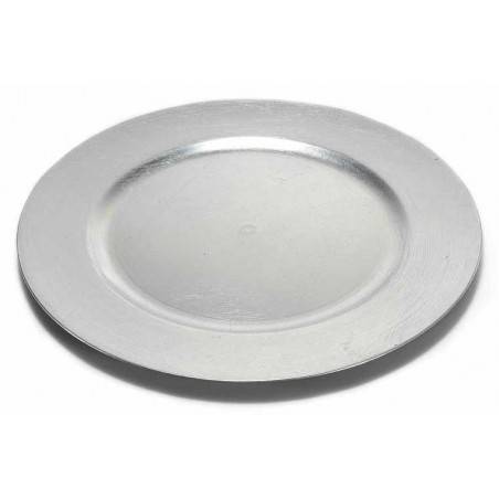 Silver Round Decorative Plates in Rigid Plastic