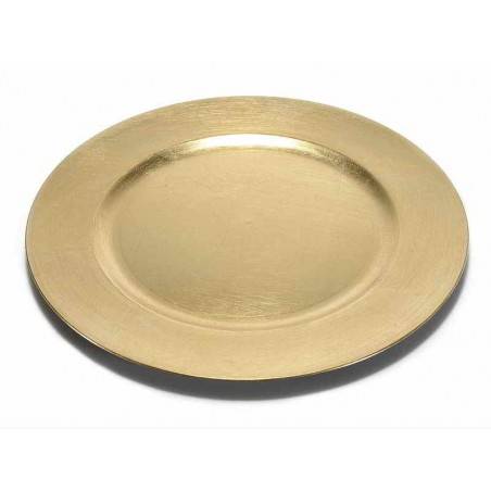 Golden Round Decorative Plates in Rigid Plastic