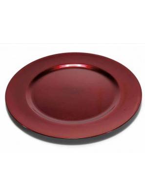 Red Round Decorative Plates in Rigid Plastic