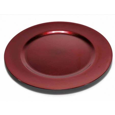 Red Round Decorative Plates in Rigid Plastic
