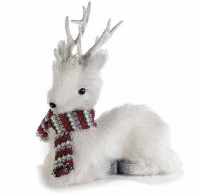 White Christmas Reindeer with Glitter - Interior Decoration - 1