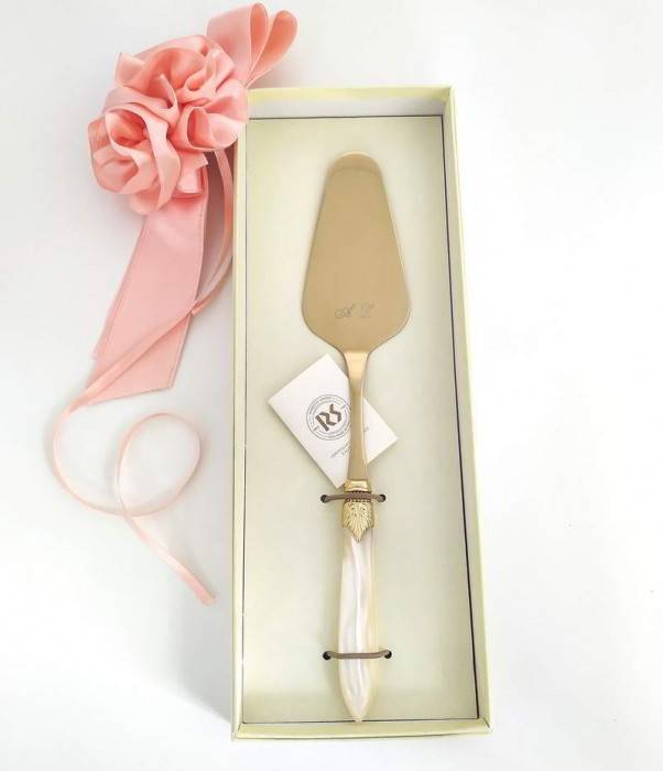 Faveur de mariage personnalisée - Laura Gold Cake Server (Pvd) - Rivadossi Sandro -