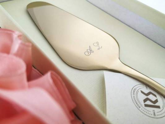 Faveur de mariage personnalisée - Laura Gold Cake Server (Pvd) - Rivadossi Sandro -