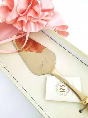 Personalized Wedding Favor - Laura Oro Cake Shovel (Pvd) - Rivadossi Sandro -  - 