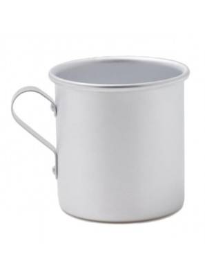 Mug cylindrique en aluminium avec poignée ronde 0,3 l de style vintage - Fabriqué en Italie - 