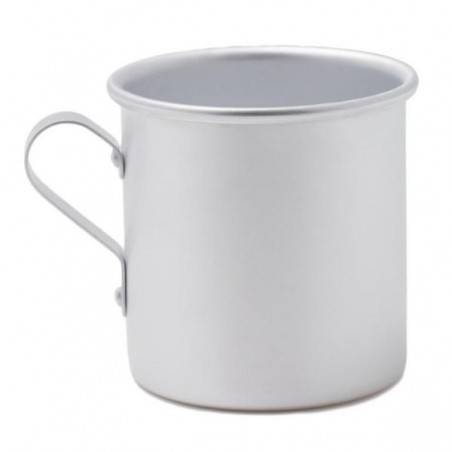 Mug cylindrique en aluminium avec poignée ronde 0,3 l de style vintage - Fabriqué en Italie - 