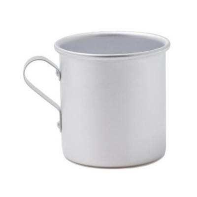 Cylindrical Aluminum Mug with Round Handle 0.3 lt in Vintage Style - Made in Italy -  - 