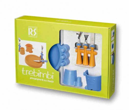 俱乐部套装 6 件儿童食品 - 盘子、玻璃杯、蛋杯和 3 个餐具 - Rivadossi Sandro -