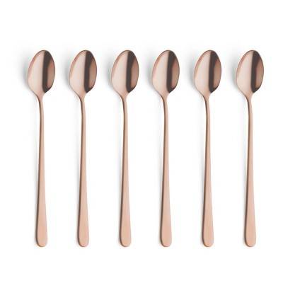 Set of 6 Pieces Rose Gold/Copper Milk Spoons - Austin Vintage - Amefa -  - 