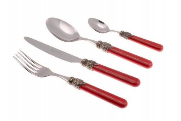 Vintage / Country Cutlery Set 4 Pcs Table Setting - Red Color -  - 8004746377411