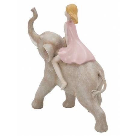 Statuette Dolly sur éléphant 22x10x21 cm - 