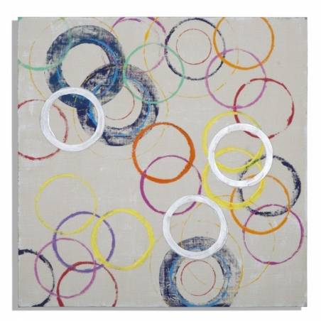 Painted On Canvas Floating Circles -B- Cm 80X3X80- Mauro Ferretti -  - 8024609318313
