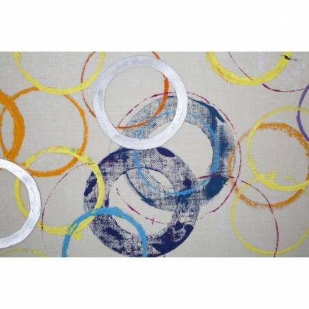 Auf Leinwand gemalte schwebende Ringe -B- Cm 150X3X50- Mauro Ferretti - 