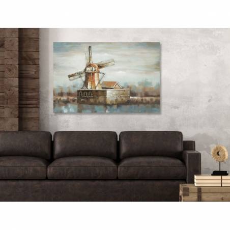 Painted On Canvas Windmill Cm 120X3,7X80- Mauro Ferretti -  - 8024609332470